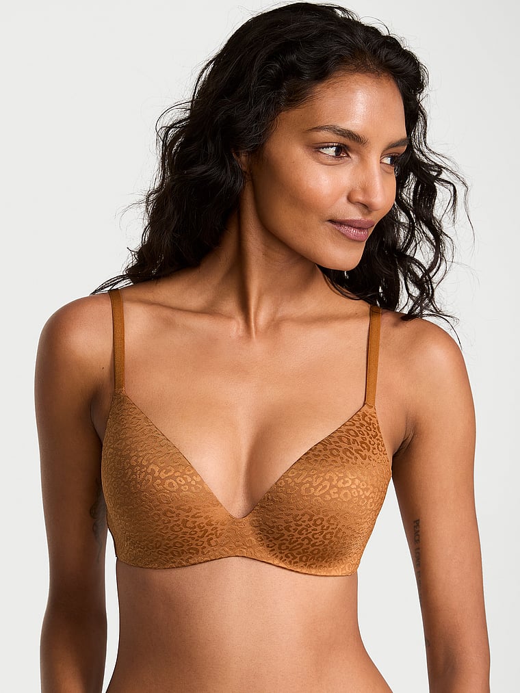 

Бюстгальтер Flexfactor с глубоким вырезом и легкой подкладкой Body By Victoria, цвет jacquard sandalwood