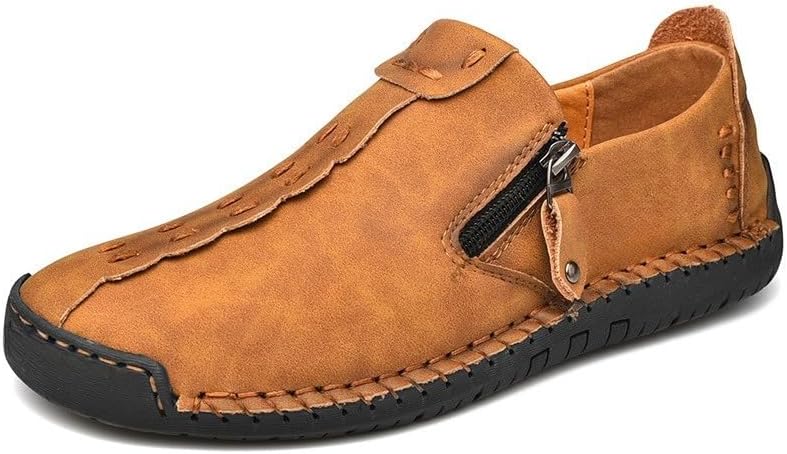 

Мужские лоферы слипоны повседневные туфли плоские легкие дышащие обувь для ходьбы и вождения комфортные классические офисные туфли с антискользящей подошвой, с круглым носком Hhhchpm, золотой