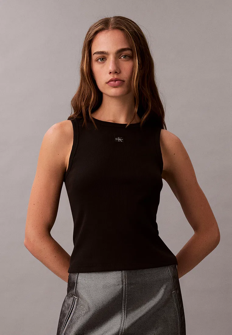 Топ-майка на бретелях, Calvin Klein Jeans, черный