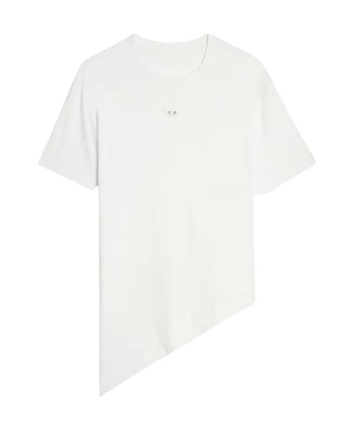 

Асимметричная футболка с короткими рукавами и стразами. Zadig & Voltaire, белый