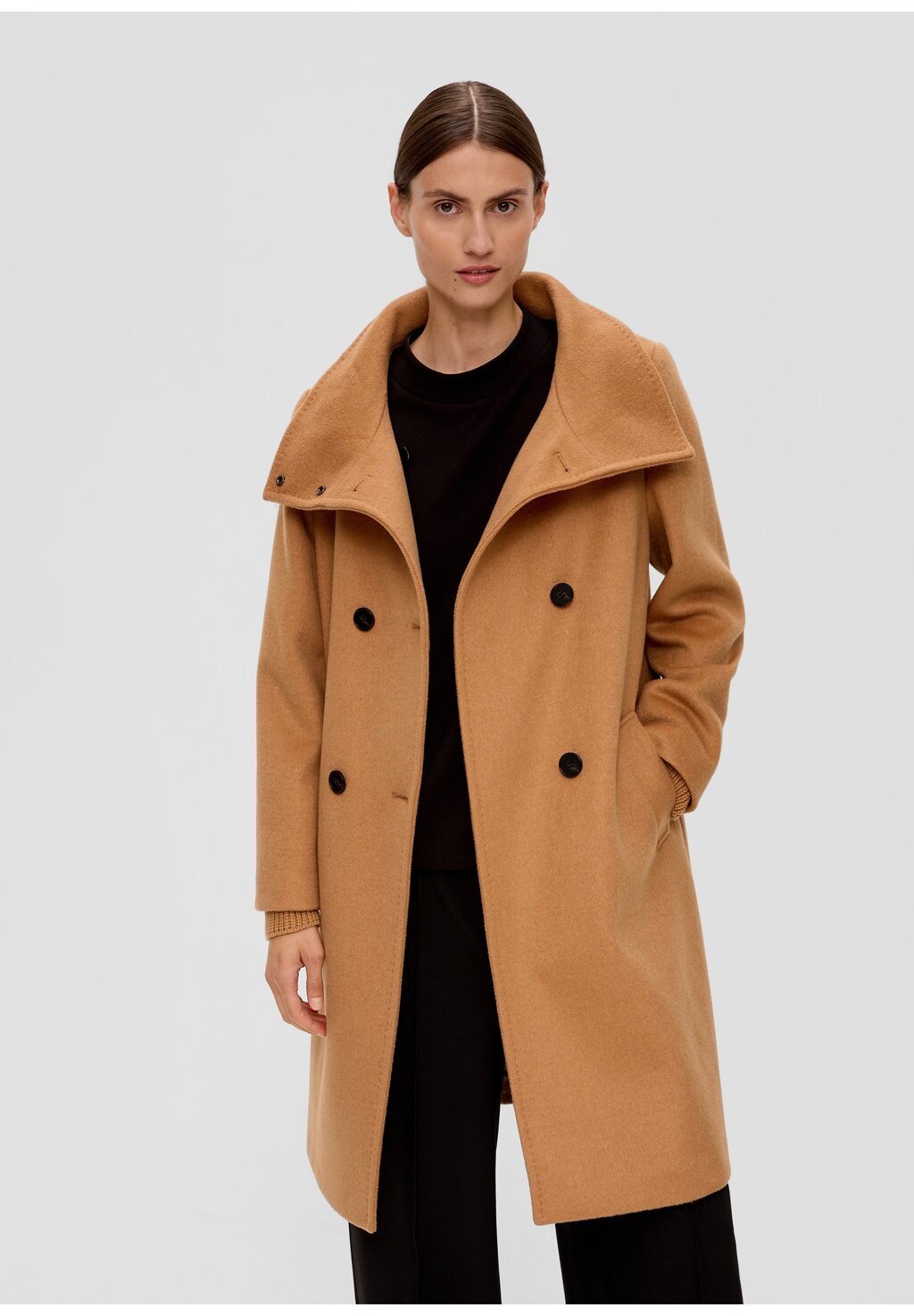 

Классическое пальто s.Oliver BLACK LABEL, цвет hellbraun, Черный, Классическое пальто s.Oliver BLACK LABEL, цвет hellbraun