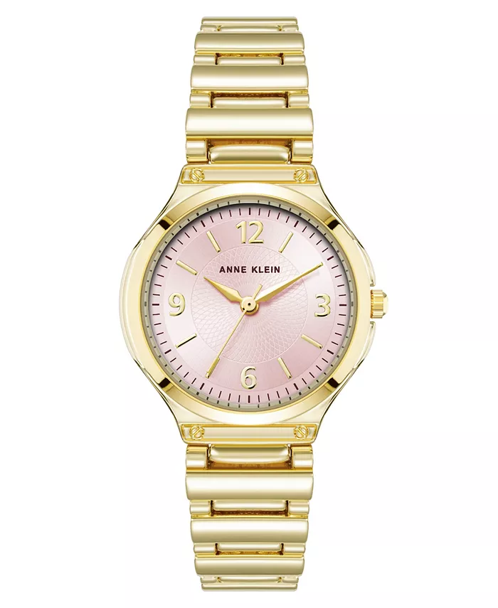 

Женские часы Quartz Cultivated с корпусом из металлического сплава золотистого оттенка и розовым циферблатом, 30 мм Anne Klein