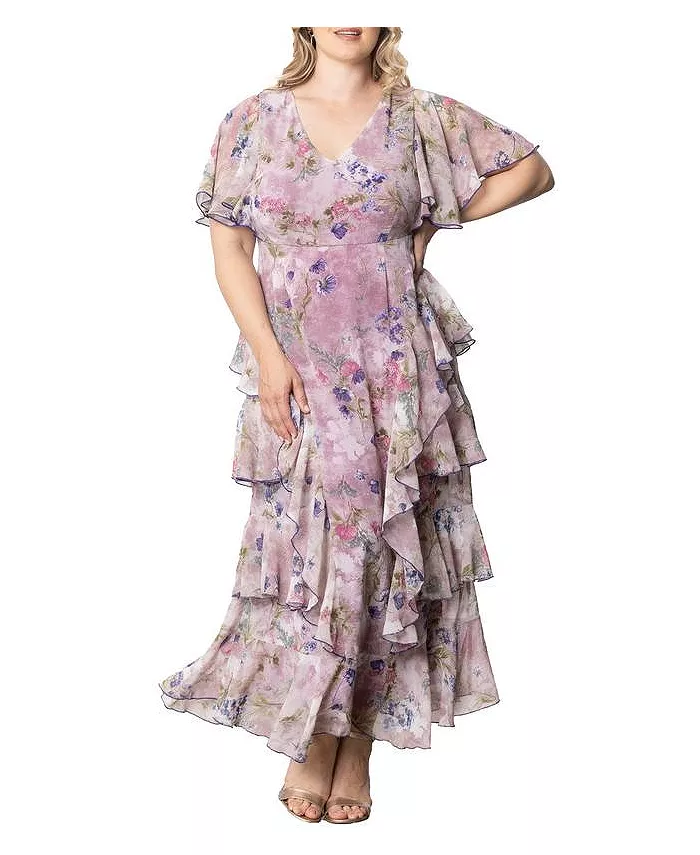 

Вечернее платье Plus Size Tour de Flounce Kiyonna, фиолетовый