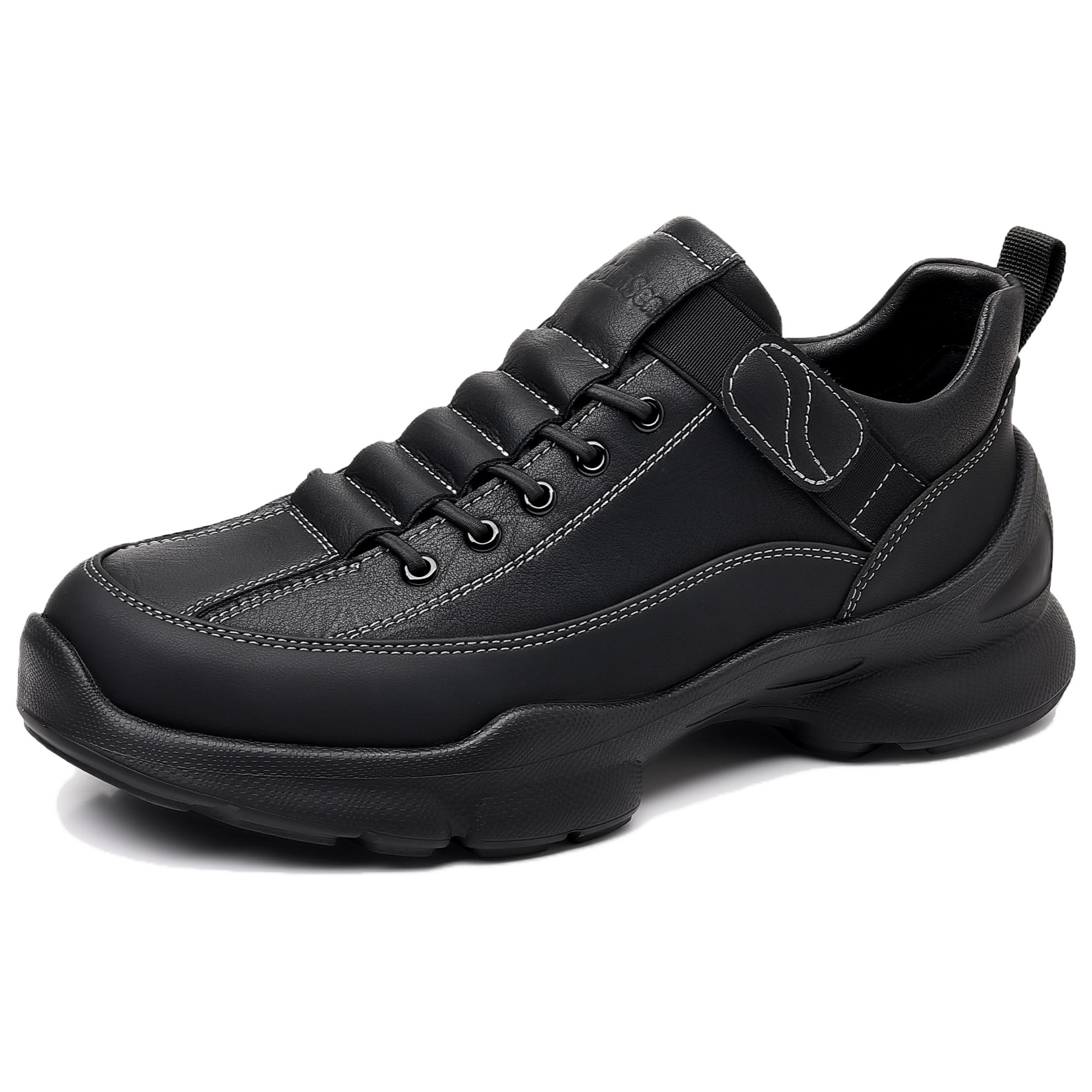 

Mulinsen Черные горные ботинки Black Warrior из коровьей кожи с утепленной флисовой подкладкой на липучке, цвет Black Fleece-Lined