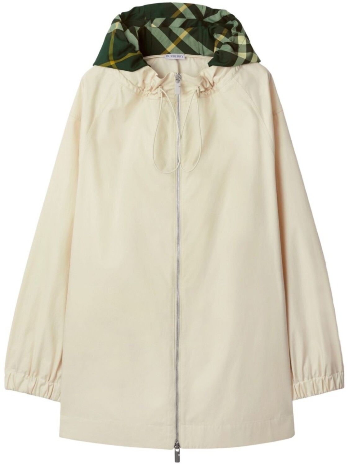 

Burberry клетчатая парка с капюшоном, белый