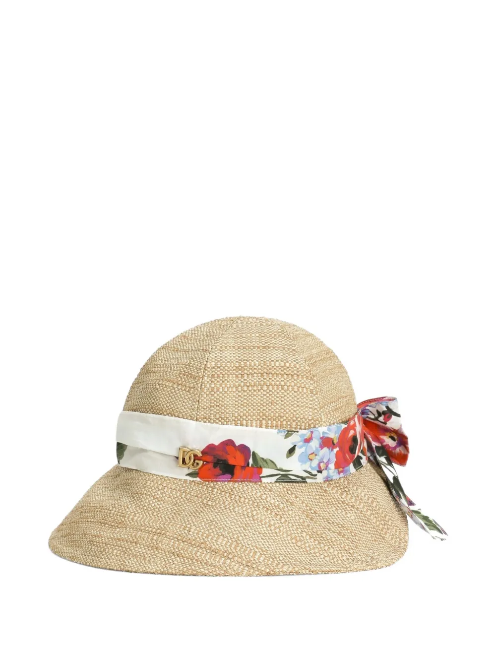 

Шляпа с бантом и цветочным принтом Dolce & Gabbana Kids, бежевый