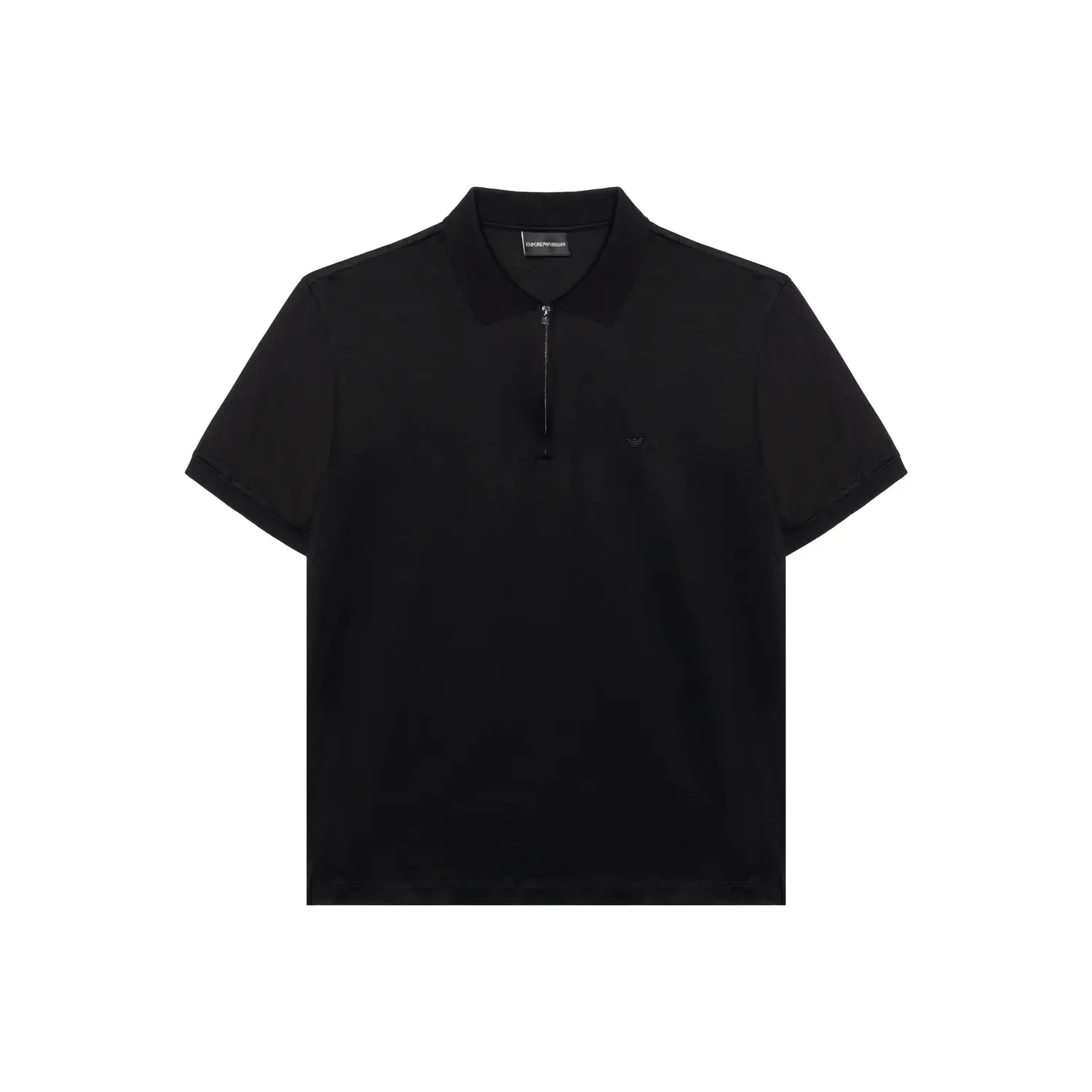 

Джерси поло с молнией из смесового лайоселла asv EMPORIO ARMANI, черный