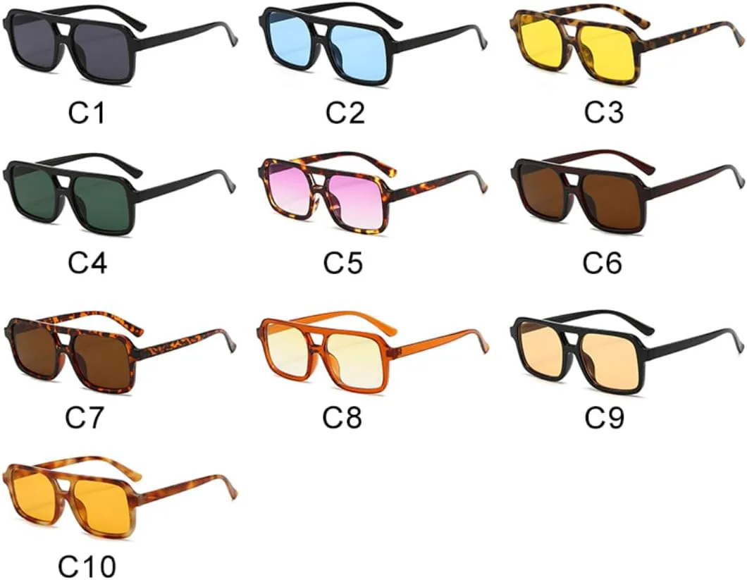 

Солнцезащитные очки с защитой UV400 | Желто-синие линзы, двойная перемычка | для женщин и мужчин, для занятий спортом на открытом воздухе и вождения DSVIGF, 04