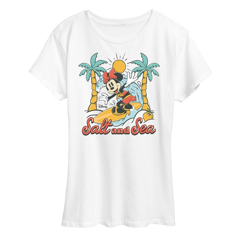 

Женская футболка Disney's Minnie Mouse с рисунком соли и моря, белый