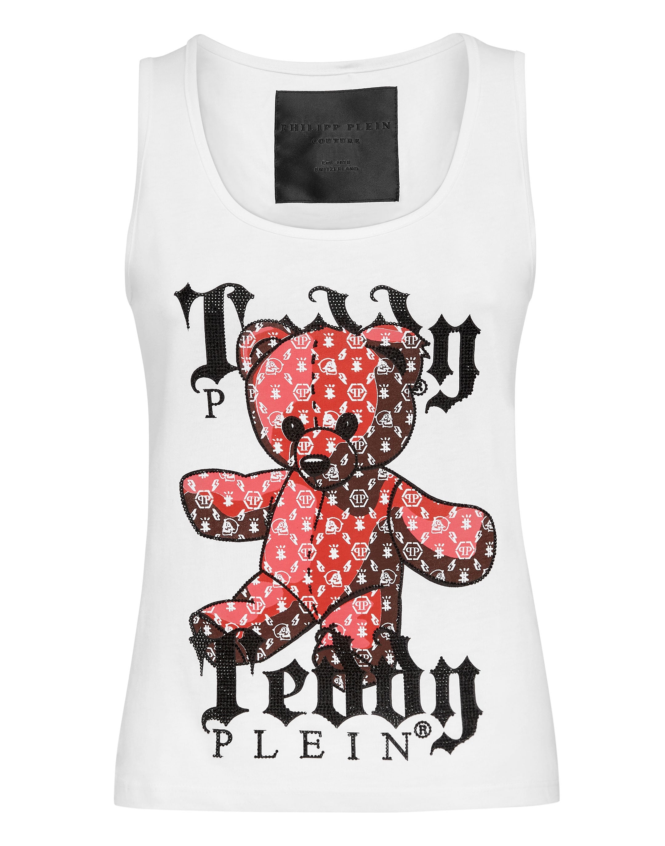 

Майка с монограммой Teddy Bear PHILIPP PLEIN, белый