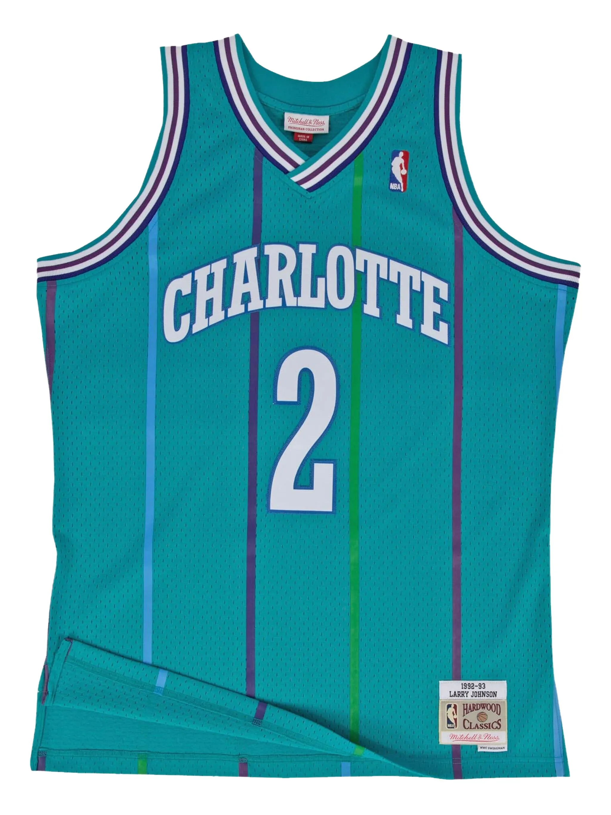 

Топ Charlotte Hornets 92 Larry Johnson Swingman Road из коллаборации с NBA Mitchell & Ness, зеленый