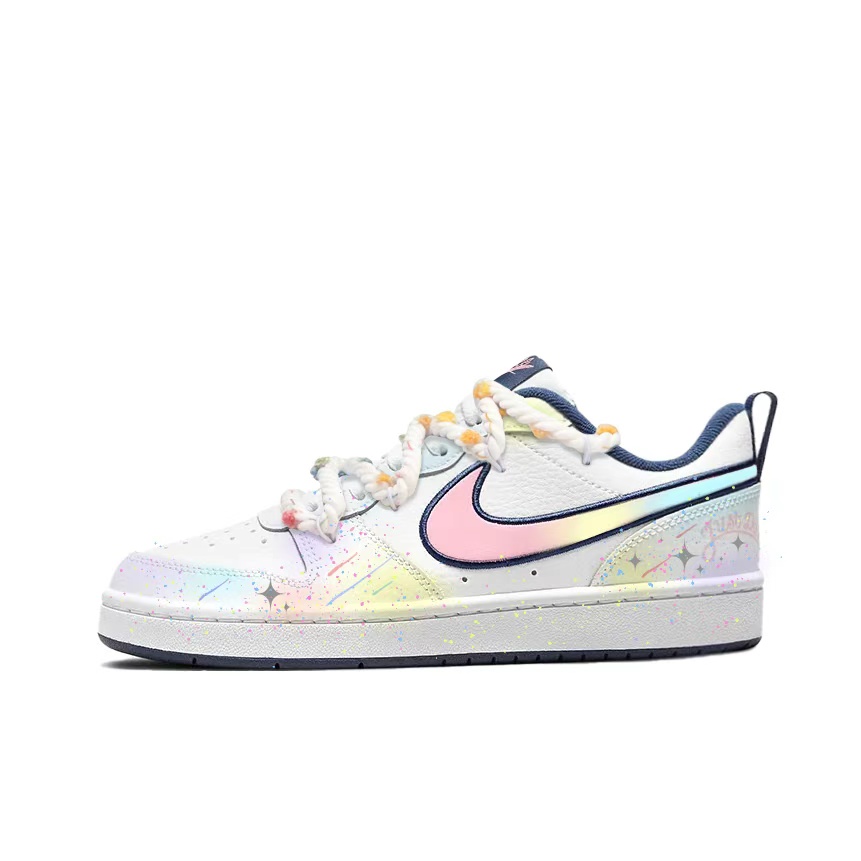 

Детские скейтерские кеды Court Borough Nike, белый/синий/желтый/розовый