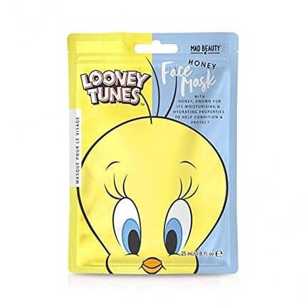 

Маска для лица Disney Looney Tunes Tweety, увлажняющая и расслабляющая тканевая маска для питания кожи и красивого цвета лица, Mad Beauty