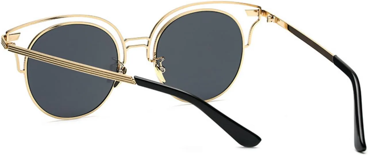 

Женские дизайнерские солнцезащитные очки OWL, металлические, модные, в стиле «кошачий глаз», авиаторы, ретро, ​​зеркальные и с дымчатыми линзами, 86042 Gold Smoke