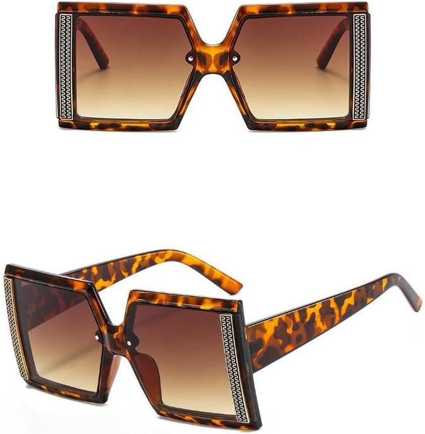 

Модные солнцезащитные очки класса люкс 2026 для женщин, винтажные, большие, в крупной оправе, черные, с защитой от УФ-излучения UV400, коричневые, один размер MTZJH, One Color