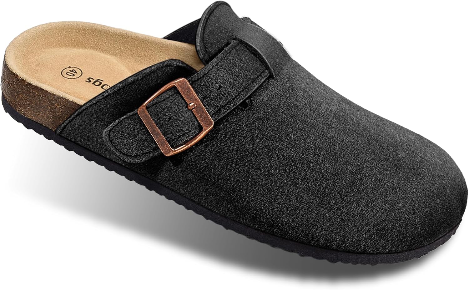 

Женские сабо BULLIANT с подкладкой из флиса, замшевые туфли-мюли, тапочки, обувь для медсестер, унисекс, с поддержкой свода стопы из пены с эффектом памяти, стелька из пробки, черный