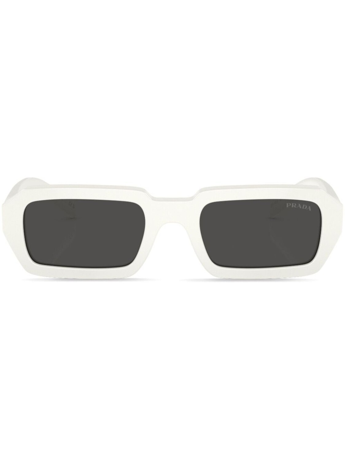 

Prada Eyewear солнцезащитные очки в прямоугольной оправе с логотипом, белый