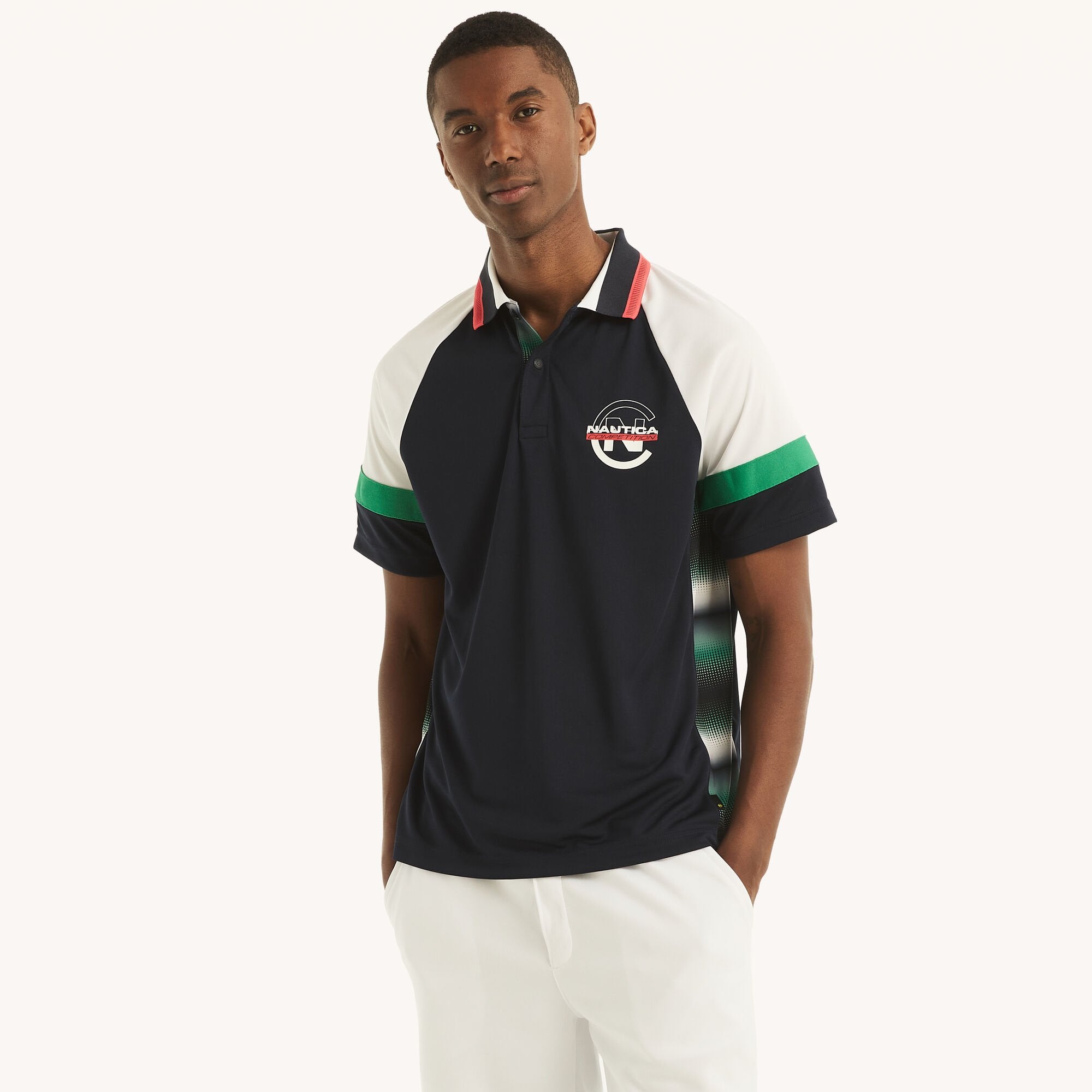 

Мужская рубашка-поло Nautica Competition Sustainably Crafted Colorblock Classic Fit, темно-синий