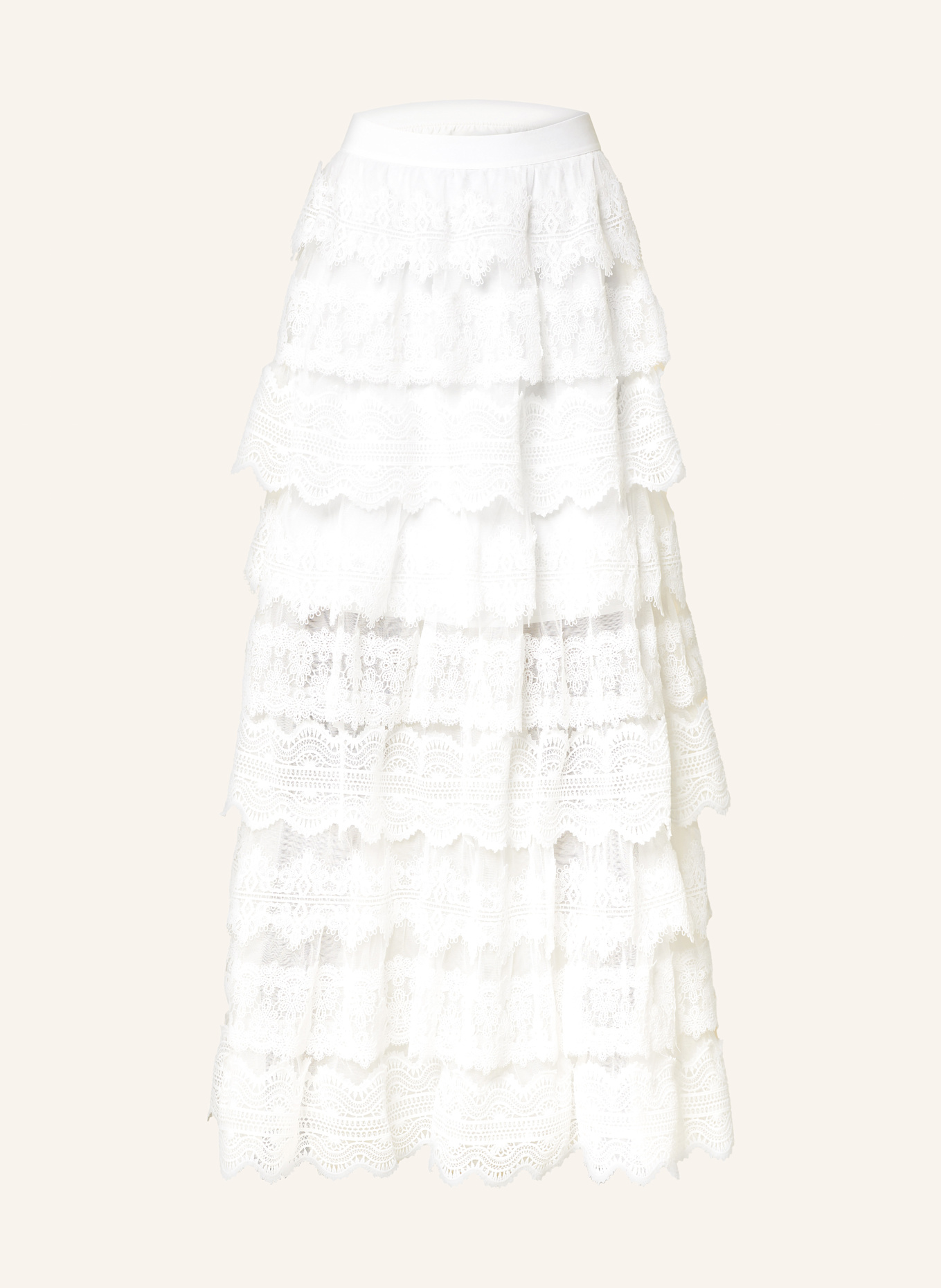 

Юбка кружевная Lizi с оборками Allsaints, белый