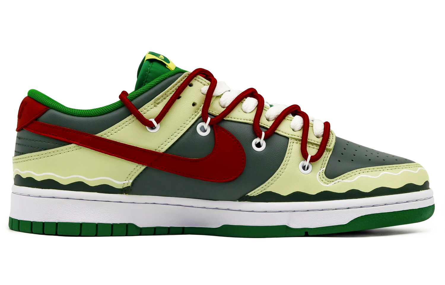 

Кроссовки Nike Dunk Skateboard Shoes Men Low-Top Green/Red White