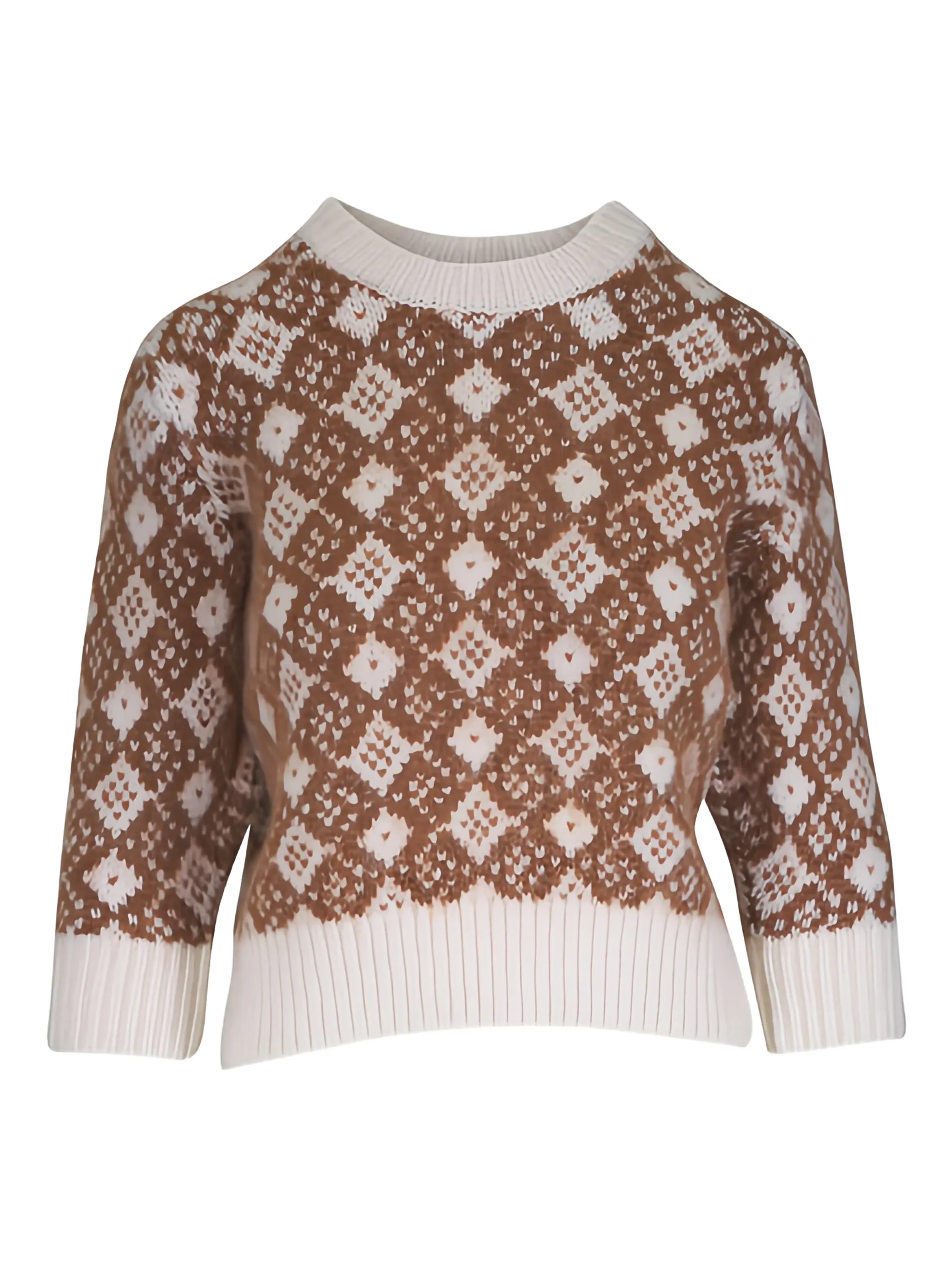 

Свитер с круглым вырезом из аргайла Dorothee Schumacher, коричневый