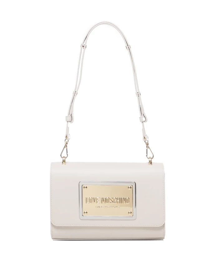 

Кожаная сумка через плечо с логотипом Love Moschino, белый