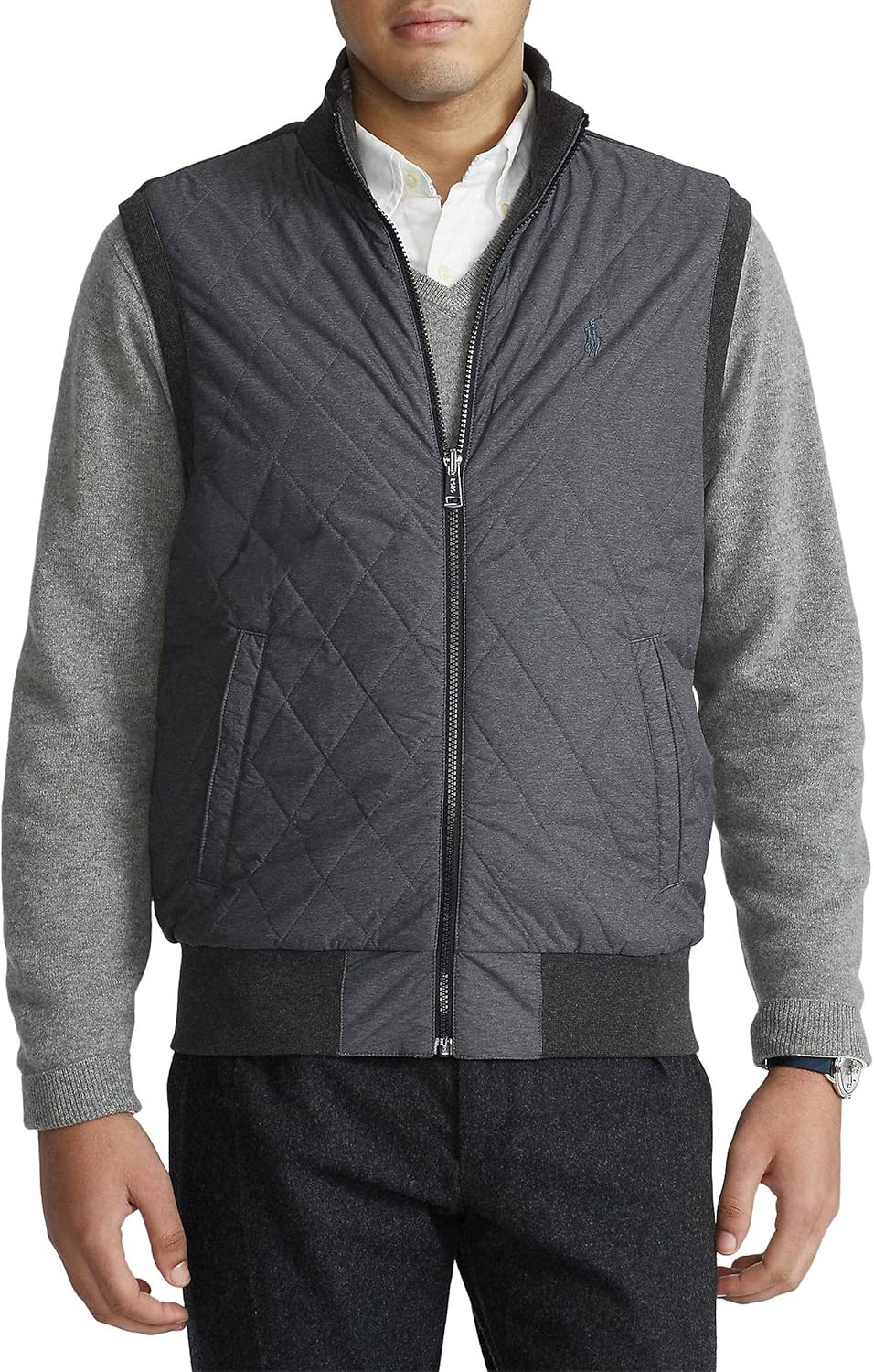 

Polo Ralph Lauren Reversible Quilted Hybrid мужская жилетка 710814624001 Grey Heather