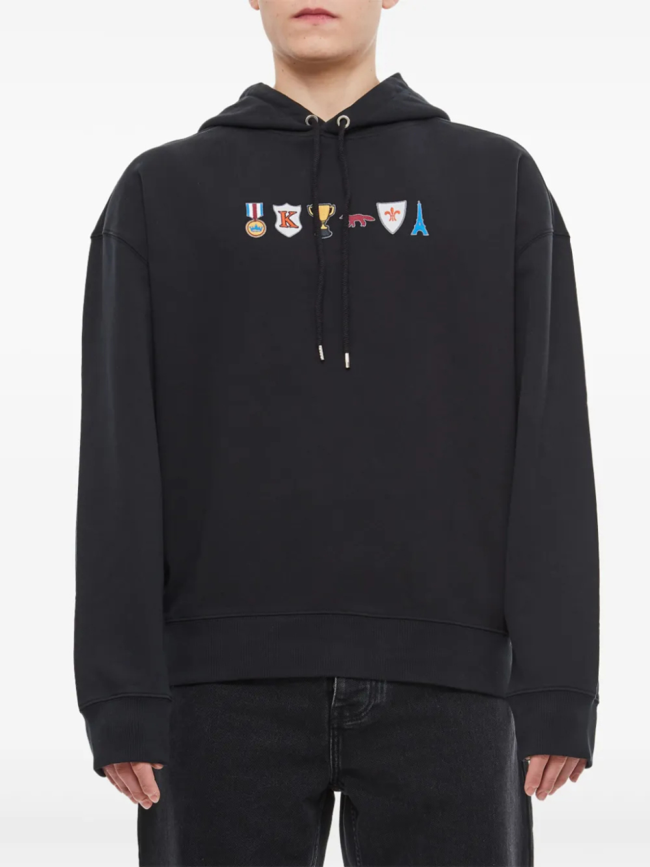 

Толстовка с капюшоном из хлопка Maison Kitsuné, черный