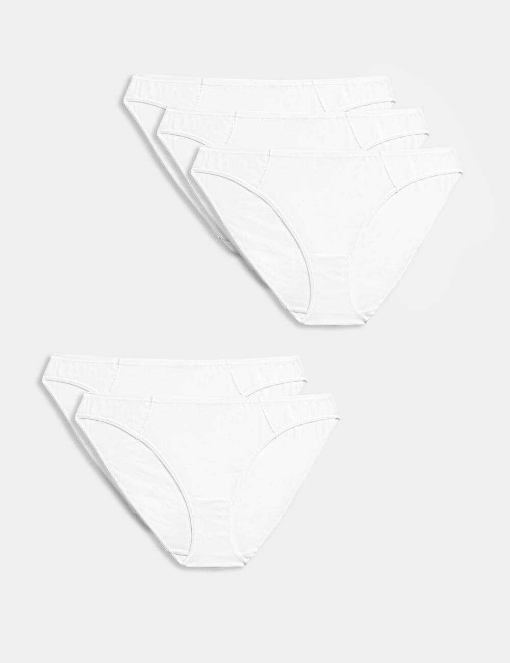 

5 шт. трусики-бикини из хлопка и модала без VPL Marks & Spencer, белый