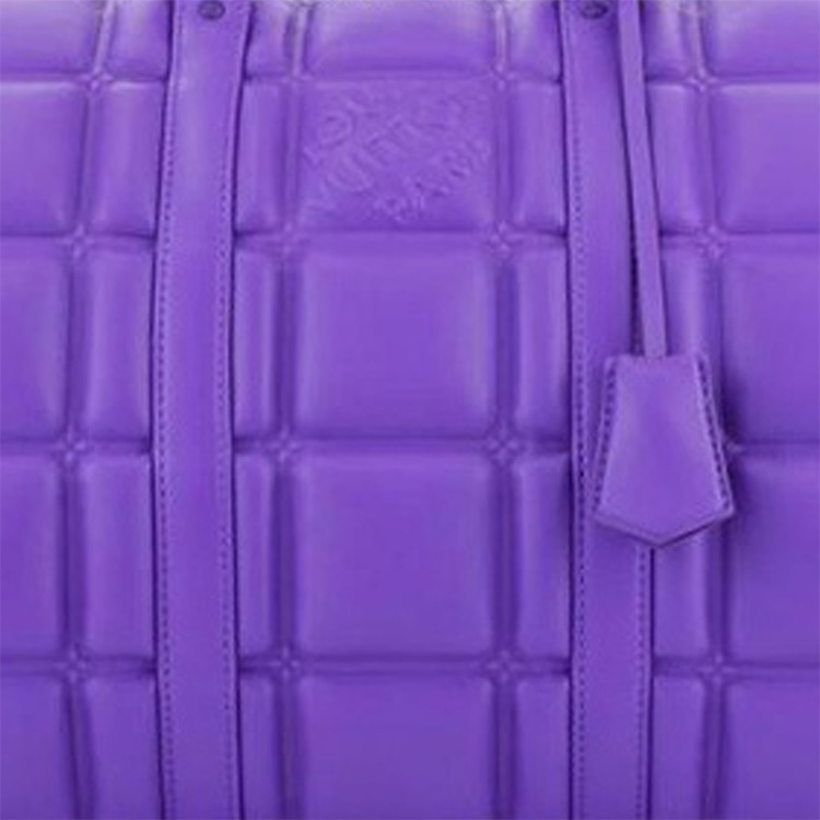 LOUIS VUITTON Кожаная дорожная сумка Keepall мужская фиолетовая — фото 3