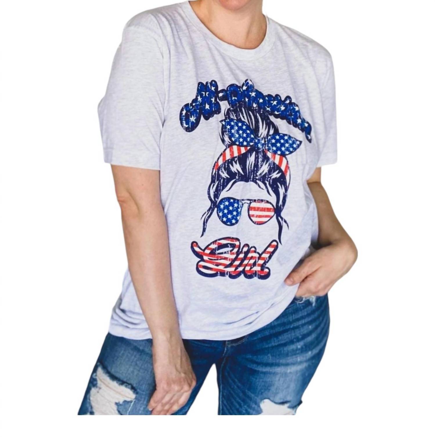 

Футболка All American Girl белого цвета She Shed