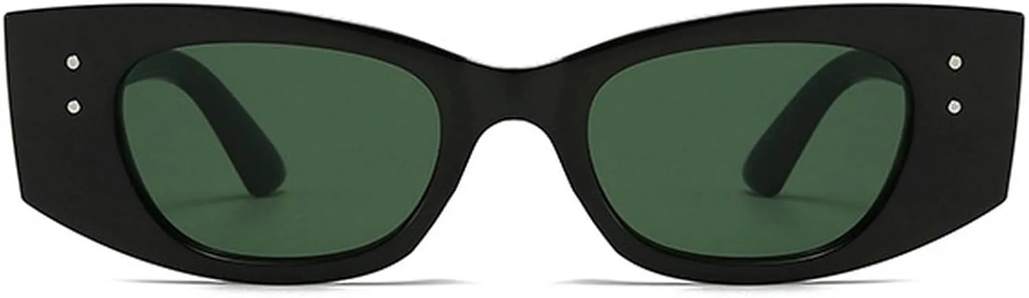 

Модные солнцезащитные очки в маленькой оправе «кошачий глаз» для женщин, роскошные винтажные зеленые солнцезащитные очки для дам, стильные очки mincl, Black Green