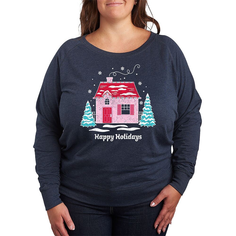 

розовый легкий свитшот из френч терри размера плюс Holiday House Licensed Character, цвет Heather Indigo
