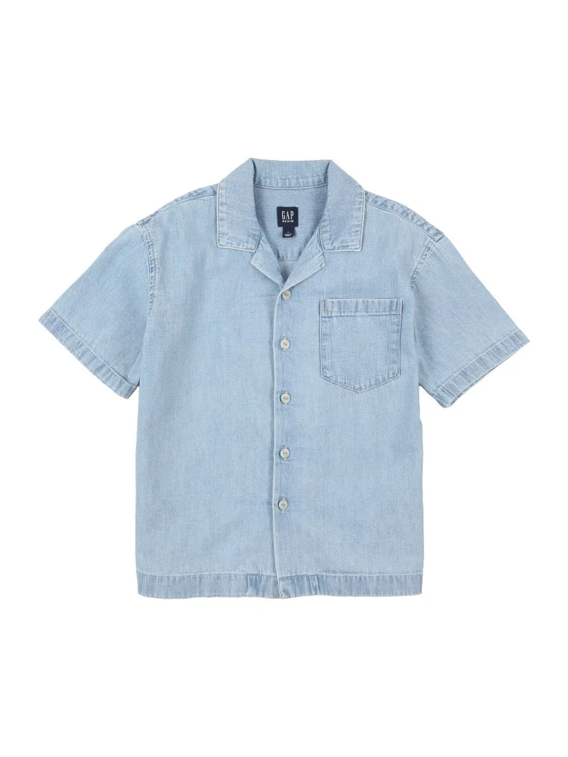 Рубашка Gap Regular fit на пуговицах, синяя джинсовая