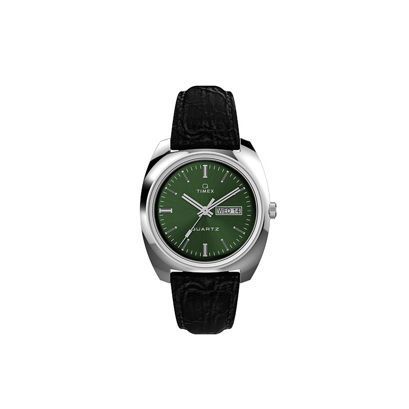 

TIMEX Часы Wrist Watch Quartz Movement Leather Strap 37.5mm Green Dial Men's Watch, Green