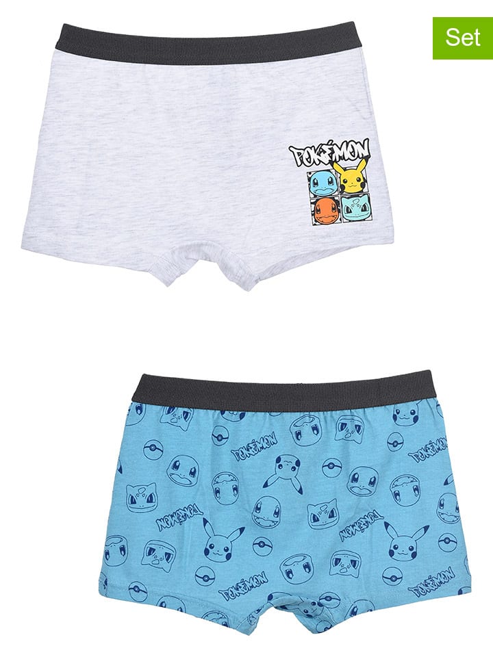 

Pokémon Комплект из 2 штук: боксерские трусы "Покемон" светло-серого/светло-голубого цвета
