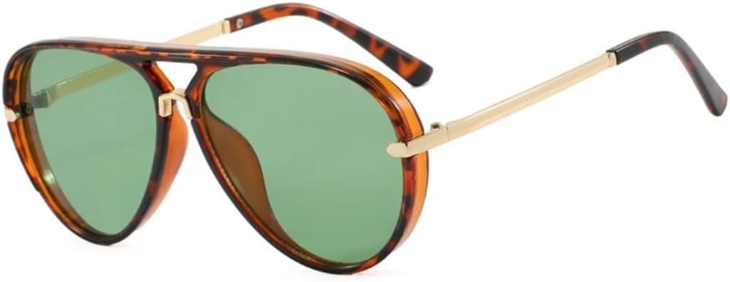 

Ретро-солнцезащитные очки-пилот с двойным лучом и градиентным переходом для женщин, яркие, стильные, повседневные, для мужчин, защита от УФ-излучения UV400 TVTBBVV, Tofu Green