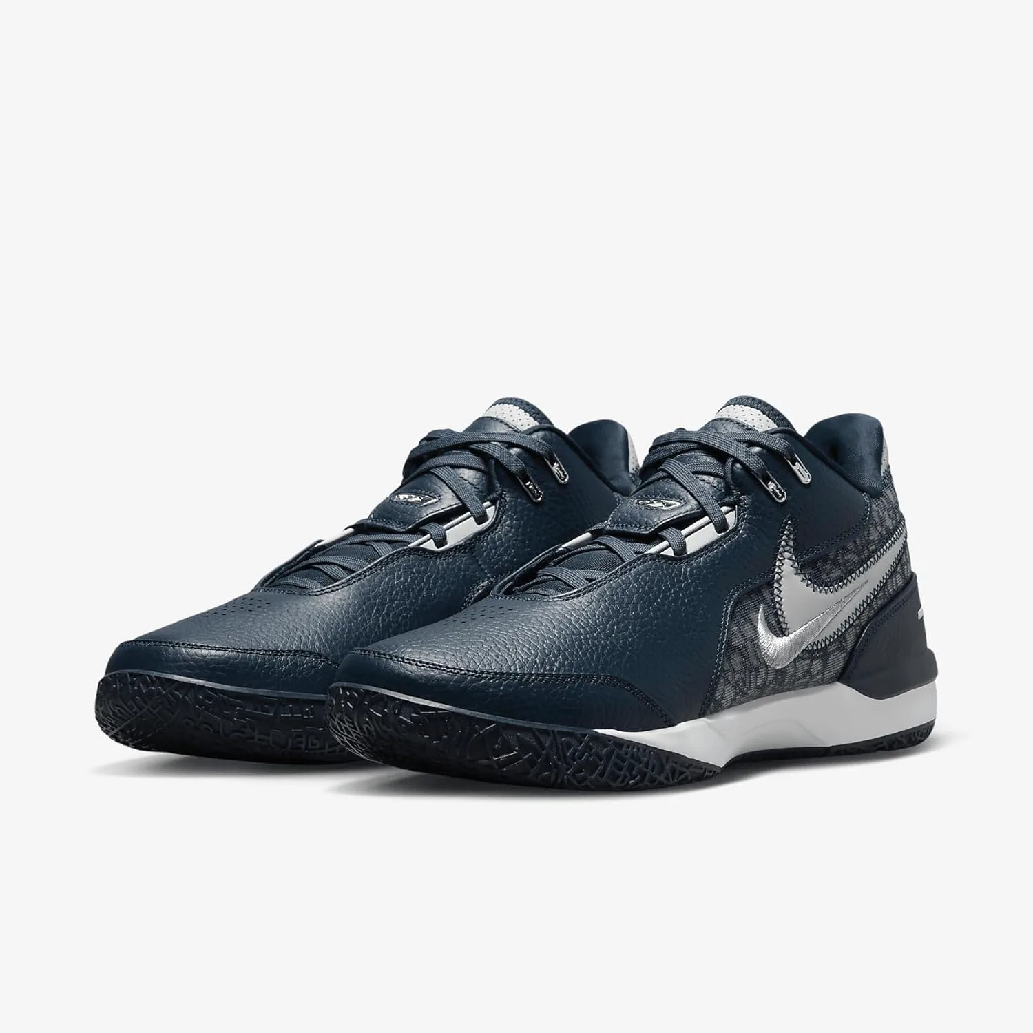 Мужские баскетбольные кроссовки Nike Lebron NXXT Gen AMPD, темно-синий/металлик серебристый/светло-серебристый — фото 4
