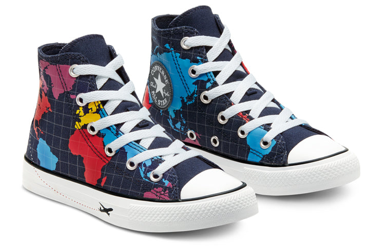 Кроссовки Converse Older Kids' Geography Class Chuck Taylor All Star High Top 'Blue Red Yellow' 668455C — фото 3