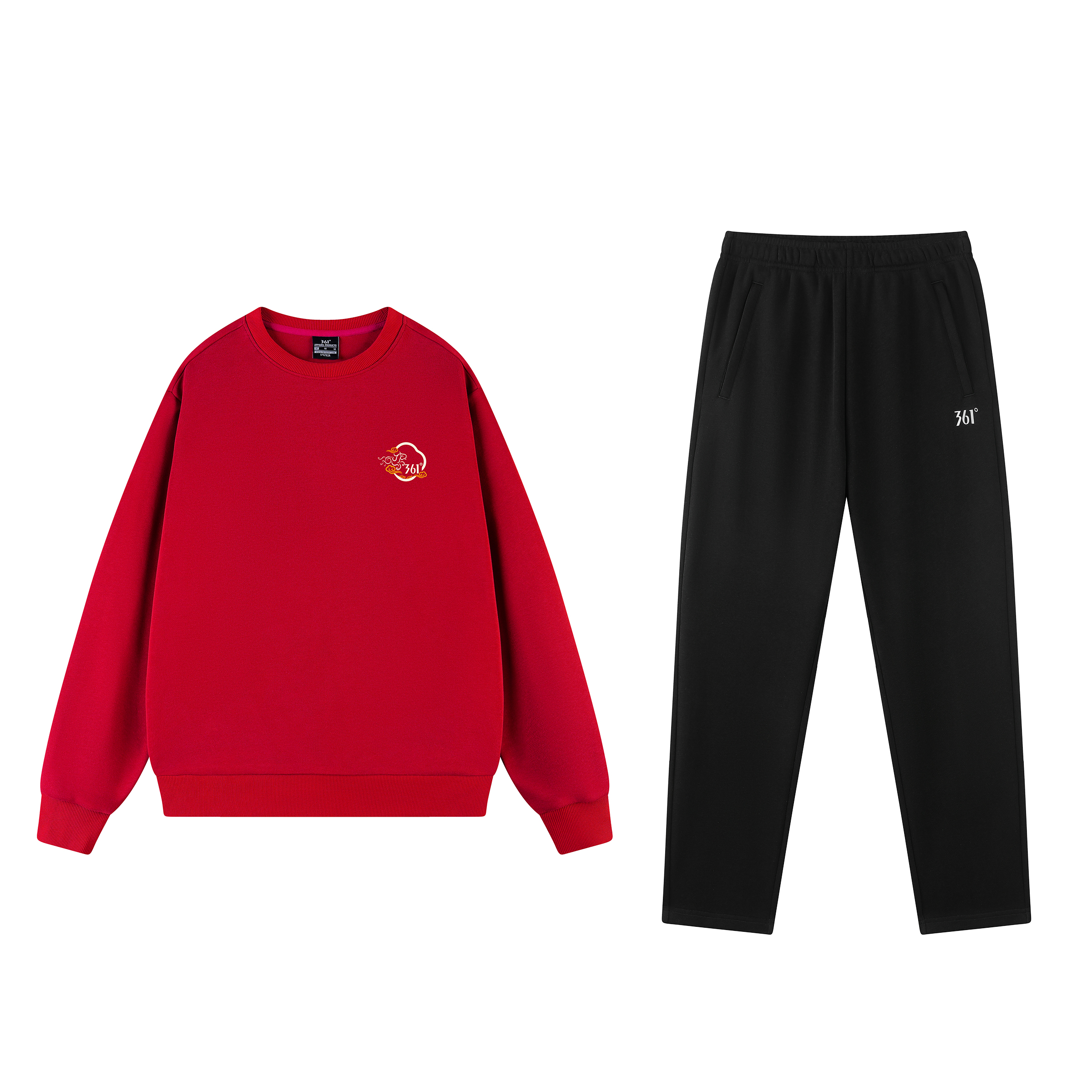 

Свитшот-сет Unisex Crew Neck Moderate 361°, set (crimson top+super черный pants)