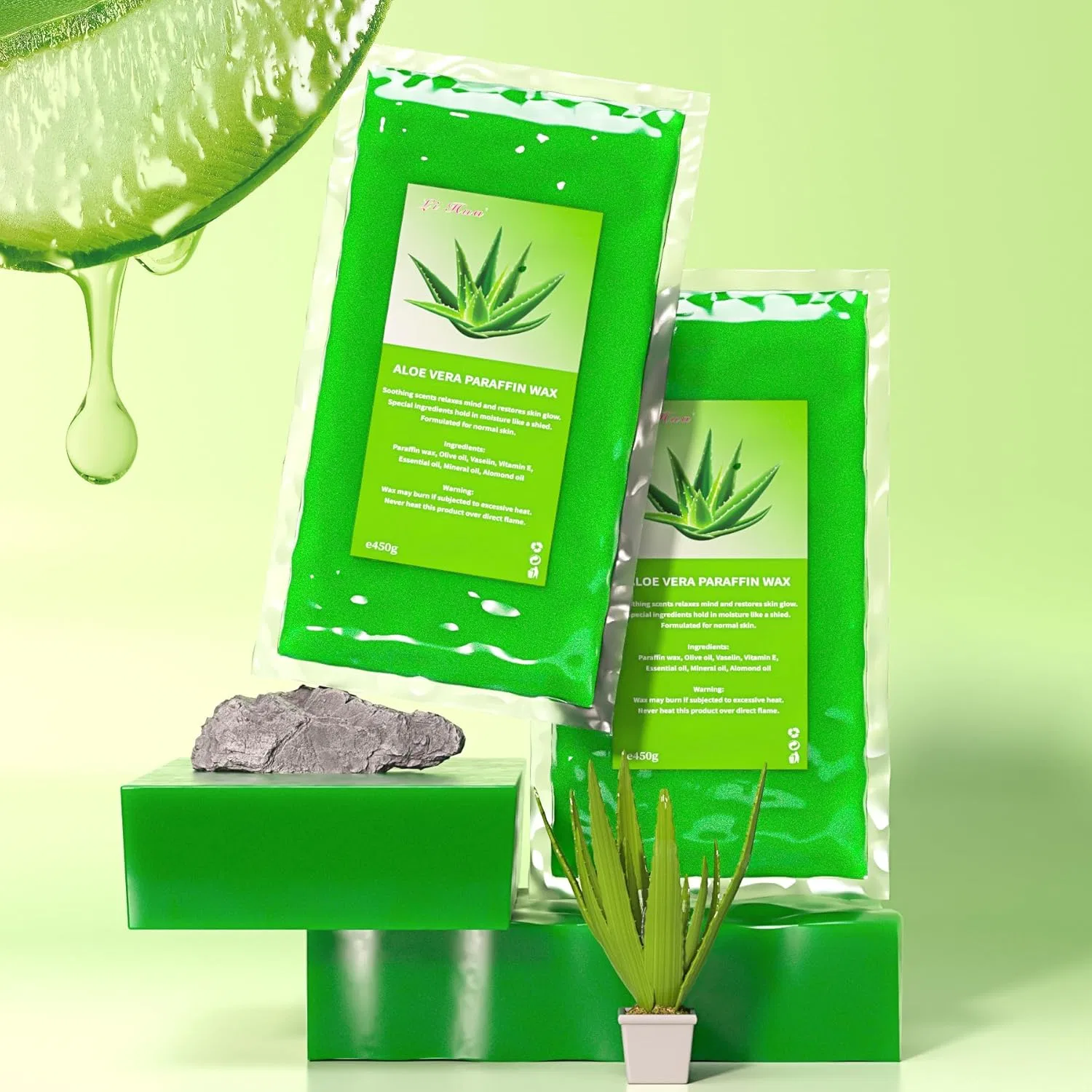 Набор парафина YAOBLUESEA, 6 блоков по 2700 г, алоэ вера ‎Yaobluesea, Aloe Vera. — фото 2