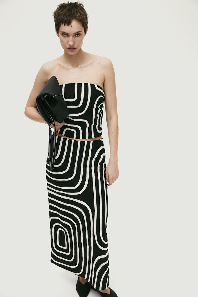 

Юбка из смеси льна H&M, черный