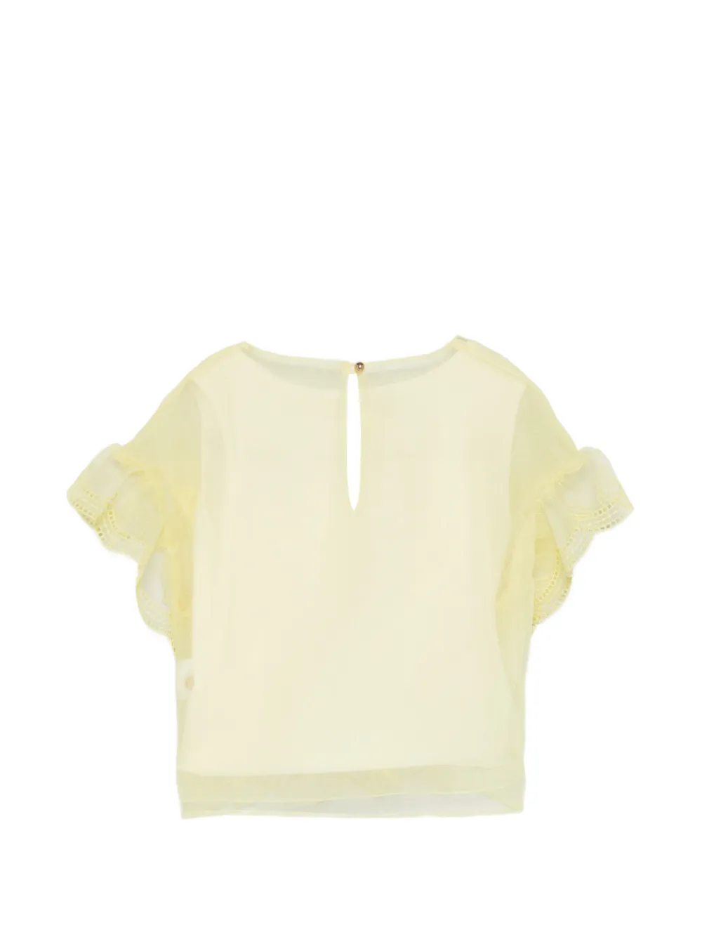 Комплект из двух вышитых топов с оборками Elie Saab Junior, желтый — фото 2