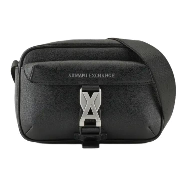 

ARMANI EXCHANGE Полиуретановая наплечная сумка через плечо мужская черная, Black