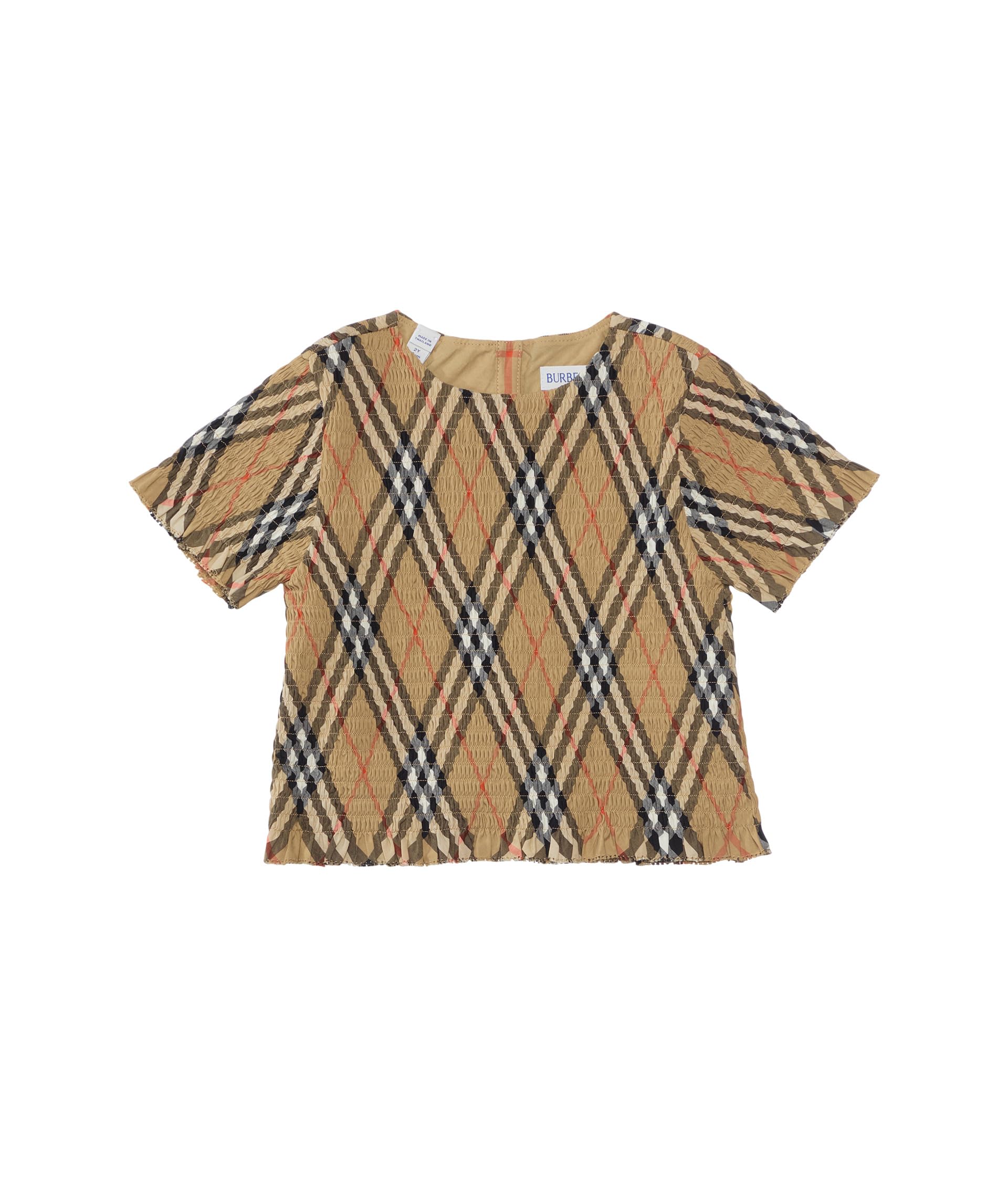 

Рубашка Burberry Kids Madeline Check Shirt, цвет Sand IP Check