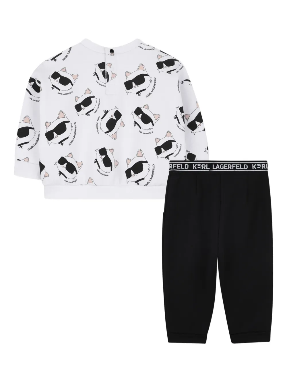 Спортивный костюм с принтом KARL LAGERFELD KIDS, черный — фото 4
