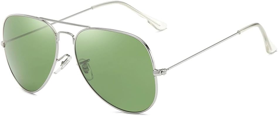 

Модные солнцезащитные очки для мужчин и женщин, классические очки с линзами из нержавеющей стали, винтажные очки с градиентным покрытием для вождения, защита от УФ-излучения UV400 KTUCN, Silver Darkgreen