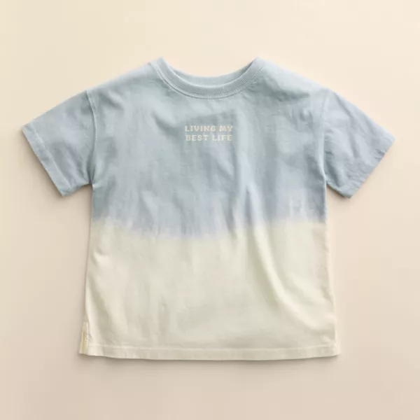 

Свободная футболка с коротким рукавом для малышей и малышей Little Co. By Lauren Conrad, цвет top blue dip dye