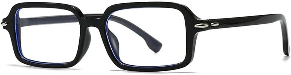 

Солнцезащитные очки в стиле ретро с заклепками, прямоугольной формы, женские, с защитой от УФ-излучения UV400, модные, синие и розовые, мужские, с прозрачными линзами VRTRFFTR, Black Clear