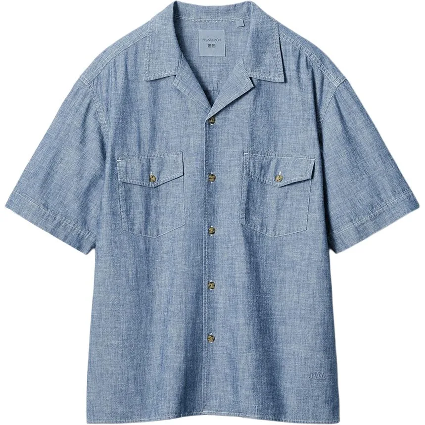 Рубашка JW Anderson SS26 мужская UNIQLO, Royal Blue